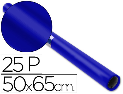 [9022115] SADIPAL - Rollo papel Charol 25 Hojas 50x65 cm Azul (Ref.12905)