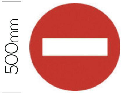 [2076067] SYSSA - PICTOGRAMA SEÑAL VIAL ENTRADA PROHIBIDA EN ACERO GALVANIZADO 500 MM (Ref.R-101)