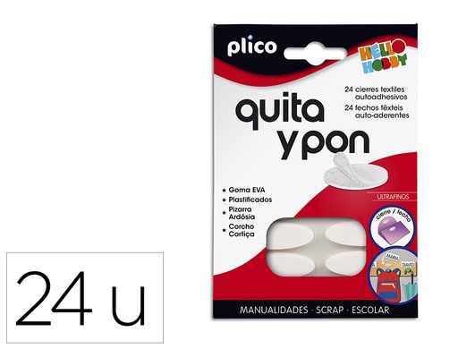 [2072995] VELCRO AUTOADHESIVO REDONDO PLICO QUITA Y PON 24 CIERRES (Ref.13302)