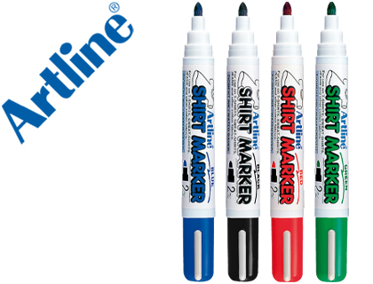 [2053859] ARTLINE - ROTULADOR CAMISETA EKT-2 NEGRO ROJO AZUL Y VERDE PUNTA REDONDA 2 MM PARA USO EN CAMISETA CAJA DE 4 (Ref.EKT-2 A1)