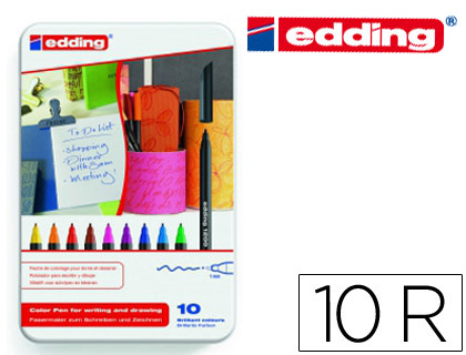 [9025824] EDDING - Rotulador Punta de Fibra Mod. 1200 Colores surtidos Trazo 0.5-1mm Estuche 10 ud 1200/10S (Ref.1200-10-S)