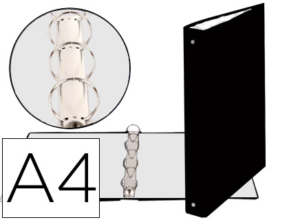 [2078585] EXACOMPTA - CARPETA DE 4 ANILLAS 30MM REDONDAS DIN A4 Cartón FORRADO NEGRA (Ref.51371E)