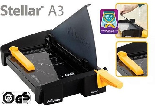 [9924951] FELLOWES - CIZALLA de PALANCA STELLAR A3
Corte: Longitud 455mm y capacidad 20h (Ref.5438401)