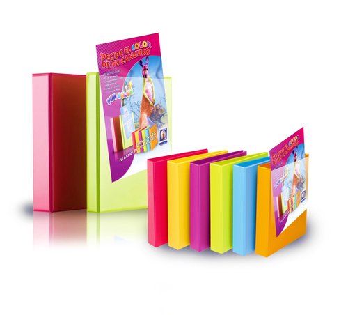 [1151162] IBERPLAS - Carpeta anillas Colorfun A4 4-40 MM Colores surtidos Personalizable (Ref.8440FCM490)