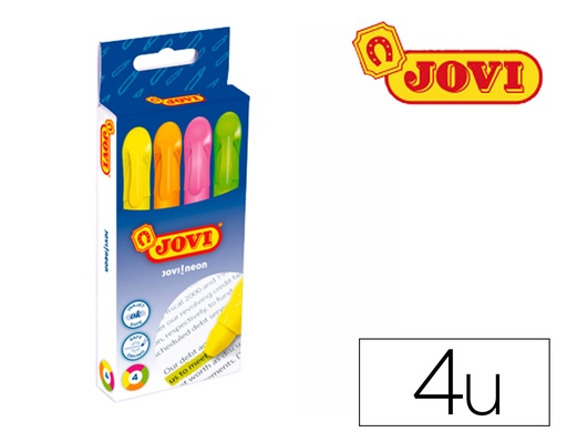 [9079333] JOVI - Marcador de cera gel fluorescente caja de 4 unidades colores surtidos (Ref. 1810)