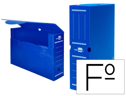[2017303] LIDERPAPEL - Archivador Definitivo PLASTICO AZUL TAMAÑO 36X26X10 CM (Ref.DF05)