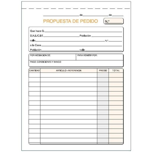 [9942748] LOAN - TALONARIO PEDIDOS 4º NATU DUPLI (47D) (Ref.T-71)