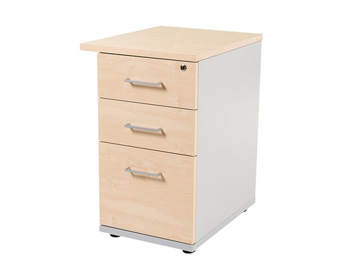 [9150651] ROCADA - CAJONERA CON TRES CAJONES SERIE STORE 60X50X72 CM ACABADO AB01 ALUMINIO/HAYA (Ref.4006AB01)