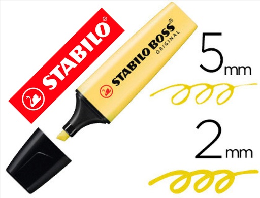 [9064346] STABILO - Marcador fluorescente Boss amarillo pastel (Ref.70/144)