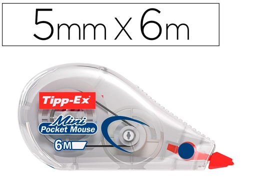 [9024466] TIPP-EX - Cinta correctora Mini poquet mouse 5mmx5m Opaca Cuerpo translucido 812878 (Ref.901817)