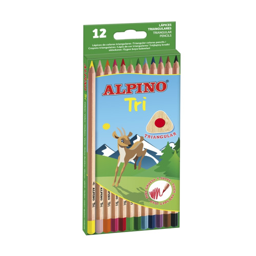 [2043410] ALPINO - LAPICES DE COLORES TRI ESTUCHE DE 12 COLORES SURTIDOS (Ref.AL000128)