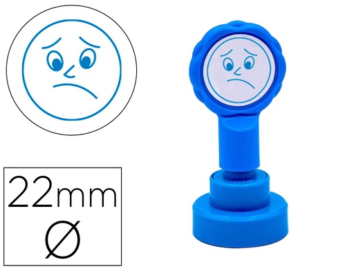 [2156717] ARTLINE - Sello emoticono disgusto color azul 22 mm diametro (Ref. 11737)