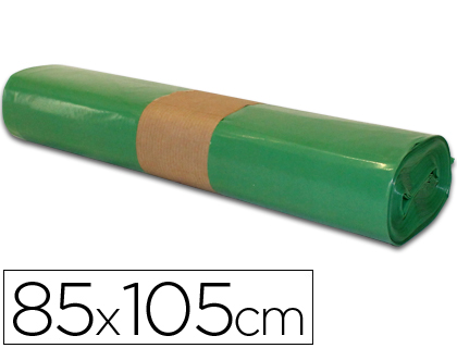 [2059936] BOLSA BASURA INDUSTRIAL VERDE 85X105CM GALGA 110 ROLLO DE 10 UNIDADES (Ref.10020313)