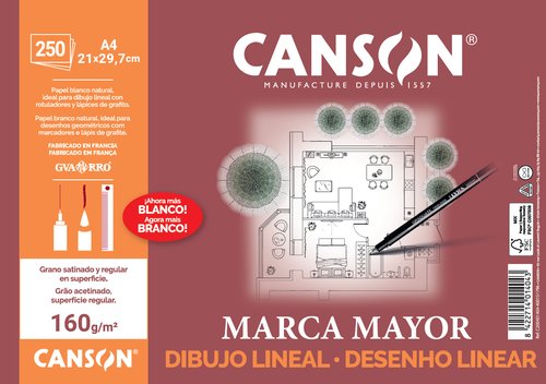 [1729100] CANSON - Papel Satinado 250 Hojas A4 160 Gr Blanco (Ref.200401404)