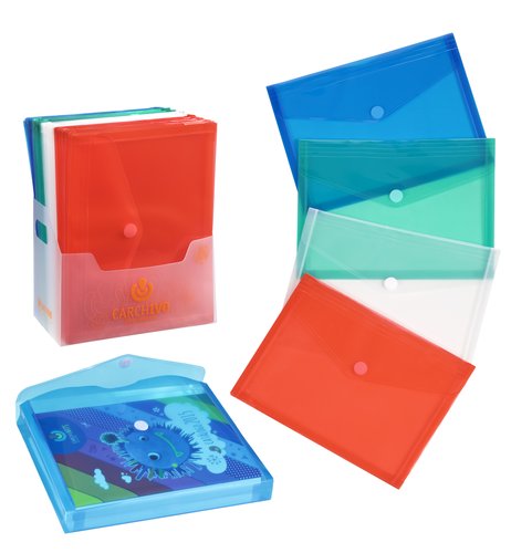 [1152913] CARCHIVO - Sobres con fuelle 10ud 330x250 Lomo hasta 30 mm Transparente E (Ref.347K)