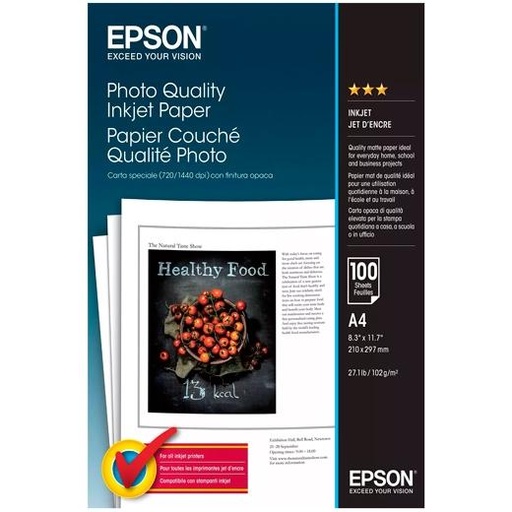 [9027151] EPSON - Papel fotografico S041061 Paquete 100 hojas A4 102 G Mate Papel especial HQ (Ref.C13S041061)