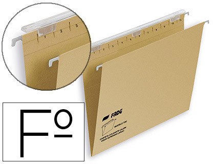 [9062788] FADE - CARPETA COLGANTE TIKI FOLIO VISOR SUPERIOR 290 MM EFECTO LUPA KRAFT ECO 230 G/M LOMO V (Ref.400064816)