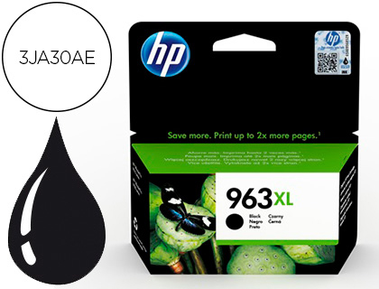 [9156639] HP ( HEWLETT PACKARD ) - Ink-jet 963 xl officejet pro 9010 / 9020 / 9022 / 9023 / 9025 negro 2000 paginas (Ref. 3JA30AE)