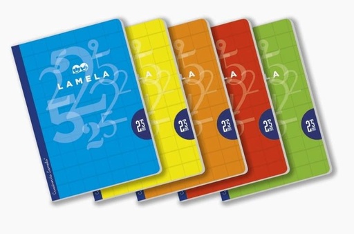 [9937858] LAMELA - LIBRETA GRAPADA 50H A4 70GR C/M CUADRÍCULA 2,5MM COLORES BÁSICOS SURTIDOS -5U- (Ref.06A402S)
