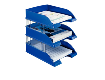 [1714237] LEITZ - Bandeja de Sobremesa Plus jumbo 255X357X103 Azul Poliestireno Apilable (Ref.52330035)