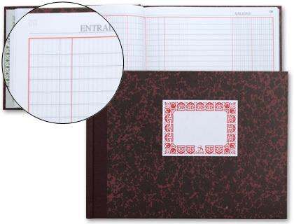 [2020238] LIBRO CARTONE CUARTO 100 HOJAS -CAJA ENTRADA Y SALIDA APAISAD (Ref.9962)