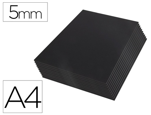 [2072524] LIDERPAPEL - Cartón PLUMA NEGRO DOBLE CARA DIN A4 ESPESOR 5 MM (Ref.LU14)