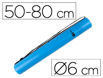 [2036142] LIDERPAPEL - PORTAPLANOS PLASTICO DIAMETRO 6 CM EXTENSIBLE HASTA 80 AZUL (Ref.PP07)