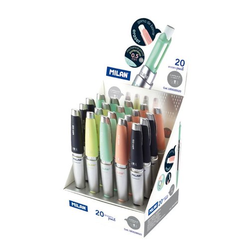 [9929770] MILAN - PORTAMINAS CAPSULE SLIM SILVER 0,5 mm EXPOSITOR de 20 (Ref.185028920)