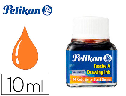 [9090203] PELIKAN - TINTA CHINA SIENA TOSTADA N.14 FRASCO 10 ML (Ref.201632)