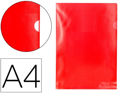[2063391] Q-CONNECT - CARPETA DOSSIER UÑERO PLASTICO DIN A4 120 MICRAS ROJA CAJA DE 100 UNIDADES (Ref.KF01485)