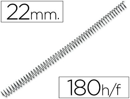 [2064076] Q-CONNECT - ESPIRAL METALICO 64 5:1 22MM 1,2MM CAJA DE 100 UNIDADES (Ref.KF04435)