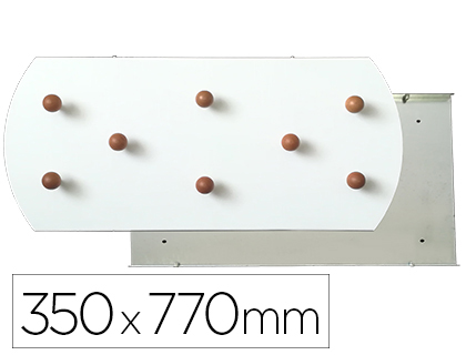 [2155574] SIE - Perchero pared blanco 8 colgadores madera haya 350x770 mm (Ref. 671)