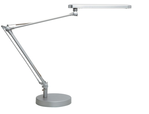 [9154387] UNILUX - Lampara de escritorio mambo led 5,6w doble brazo articulado abs y aluminio gris metalizado base 19 cm (Ref. 400033684)