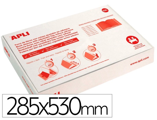[2153639] APLI - FORRALIBRO PVC CON SOLAPA AJUSTABLE ADHESIVO 285X295 MM (Ref.16907)