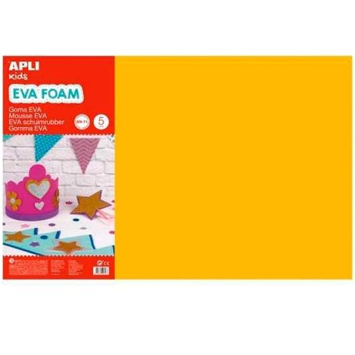 [9941288] APLI - GOMA EVA HOJA 40x60 cm NARANJA PAQUETE de 5 (Ref.12758)