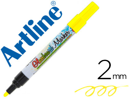 [2064195] ARTLINE - ROTULADOR GLASS MARKER ESPECIAL CRISTAL BORRABLE EN SECO O HUMEDO COLOR AMARILLO FLUOR (Ref.EPG-4-AMA FLU)