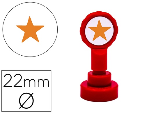 [2156719] ARTLINE - Sello emoticono estrella color oro 22 mm diametro (Ref. 11757)