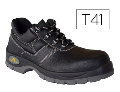 [2075725] DELTAPLUS - ZAPATOS DE SEGURIDAD DE PIEL CRUPON GRABADA CON FORRO ABSORBENTE Y PLANTILLA DE LATEX COLOR NEGRO TALLA 41 (Ref.JET2S3NO-41)