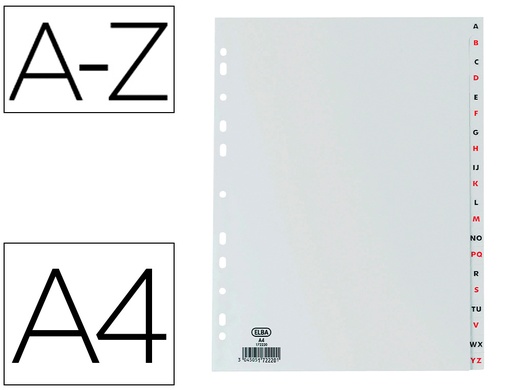 [2155318] ELBA - Separadores alfabeticos A4 Gris TN3330 (Ref.100204725)