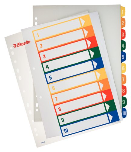 [1218708] ESSELTE - Separadores 10 posiciones A4+ Multitaladro (Ref.100213)
