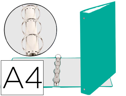 [2078587] EXACOMPTA - CARPETA DE 4 ANILLAS 30MM REDONDAS DIN A4 Cartón FORRADO VERDE (Ref.51373E)