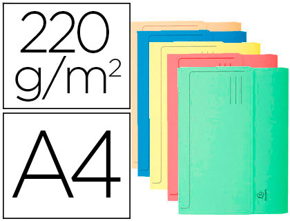 [2063280] EXACOMPTA - SUBCARPETA CARTULINA CON BOLSA DIN A4 COLORES SURTIDOS 220 GR (Ref.47970E)