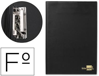 [2029667] LIDERPAPEL - CARPETA MINICLIP LATERAL FOLIO PLASTICO NEGRO (Ref.MS02)