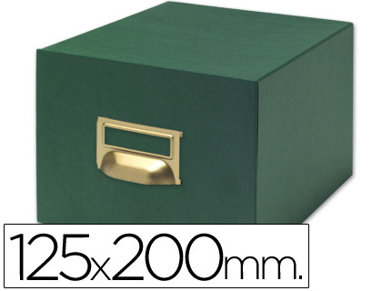 [2003594] LIDERPAPEL - FICHERO FICHAS TELA VERDE 500 FICHAS N.4 -TAMAÑO 125X200 MM (Ref.TV09)