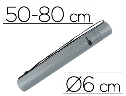 [2036141] LIDERPAPEL - PORTAPLANOS PLASTICO DIAMETRO 6 CM EXTENSIBLE HASTA 80 GRIS (Ref.PP06)