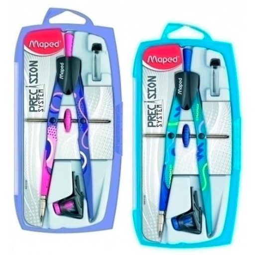 [9939489] MAPED - COMPAS PRECISION SYSTEM FANCY SURTIDO (Pack de minas + Adaptador) (Ref.291013)