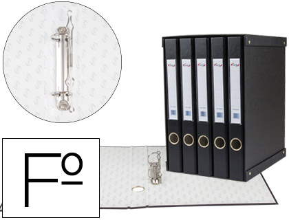 [9075412] PARDO - Módulo Archivador 5 ud Folio Lomo 25mm Negro (Ref.924501)