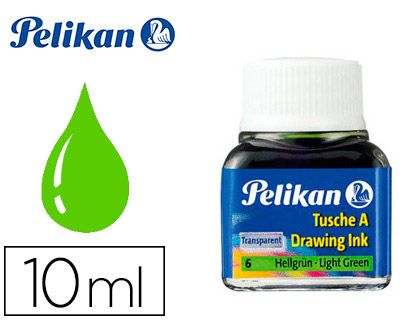 [9090206] PELIKAN - TINTA CHINA VERDE CLARO N.6 FRASCO 10 ML (Ref.201558)