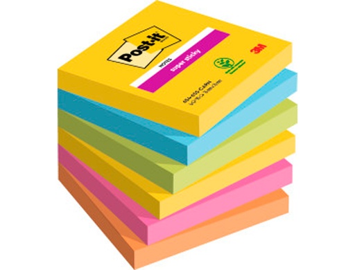[9075590] POST-IT - Notas adhesivas Rio Janeiro Pack 6 blocs 76x76mm 654-6SS-RIO-EU (Ref.70005250264)