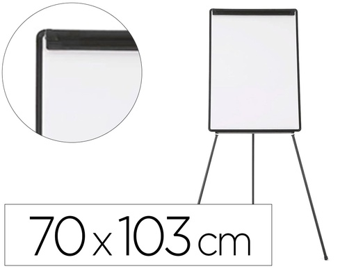 [2038182] Q-CONNECT - PIZARRA BLANCA CON TRIPODE 104X70 CM PARA CONVENCIONES SUPERFICIE LAMINADA MARCO NEGRO (Ref.KF04173)